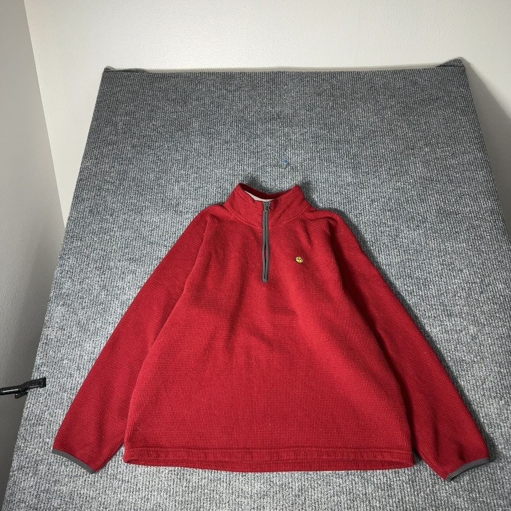 The North Face A5 Series Pullover Mens XXL Red Quarter Zip Waffle Knit Fleece